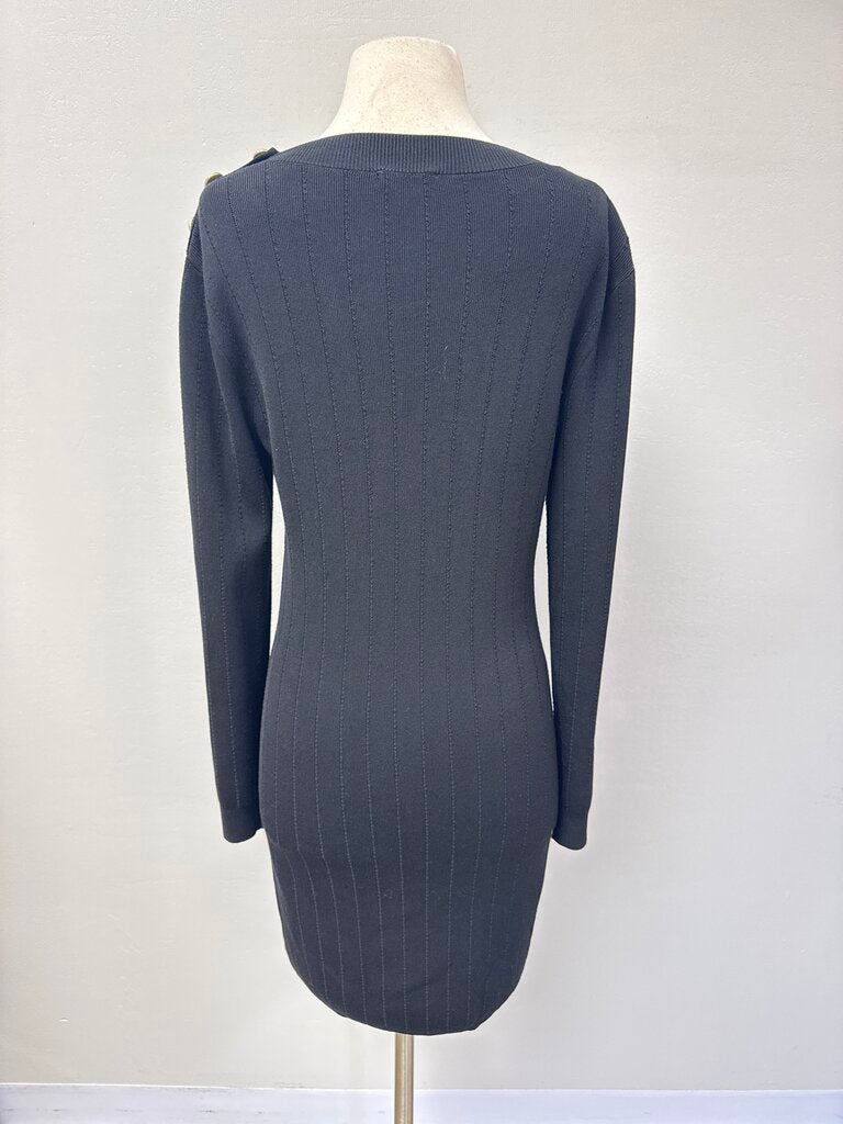 L'Agence Black RIbbed Dress