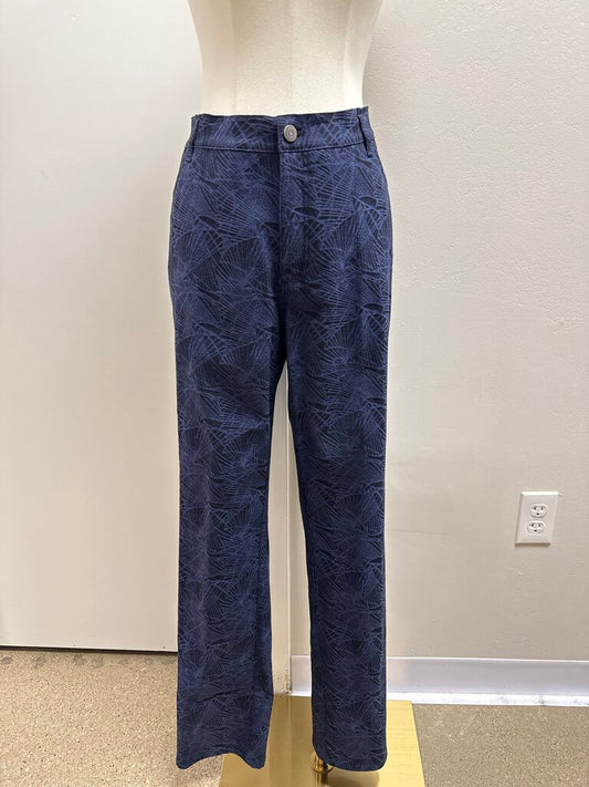 Lafayette 148 Blue/Black Printed Pant NWT