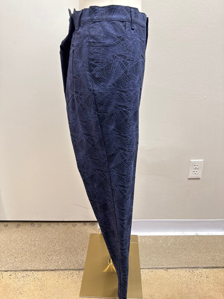 Lafayette 148 Blue/Black Printed Pant NWT