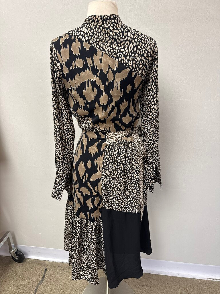 LR by Legally Red Black and Tan Printed Maxi Dress