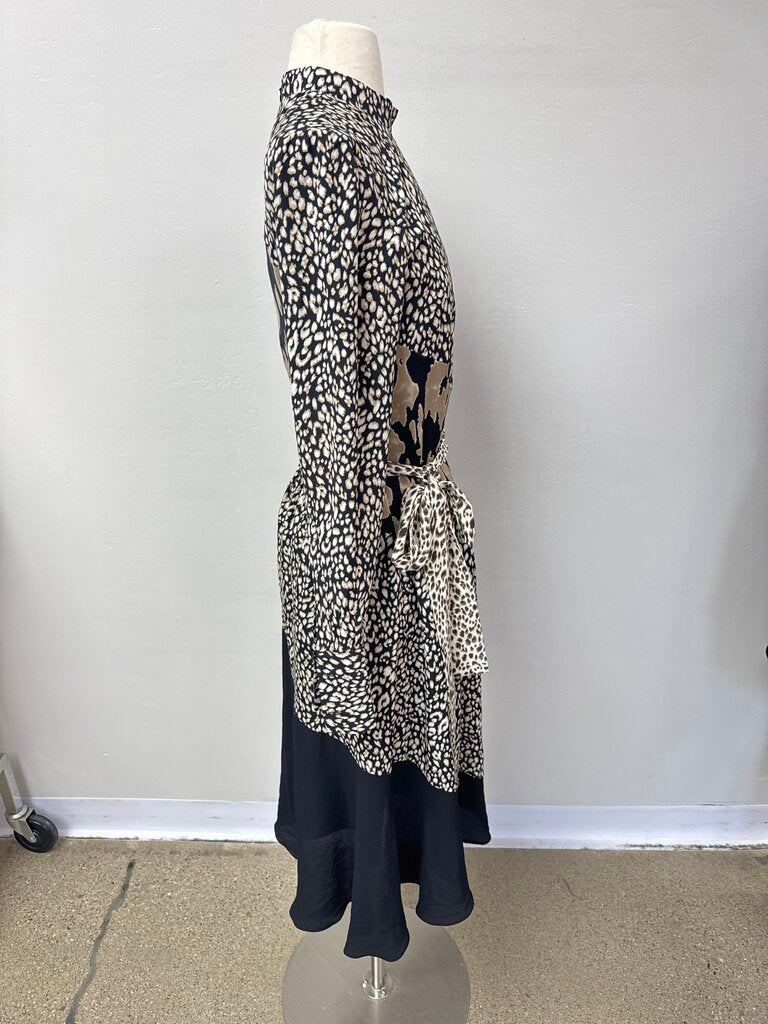 LR by Legally Red Black and Tan Printed Maxi Dress
