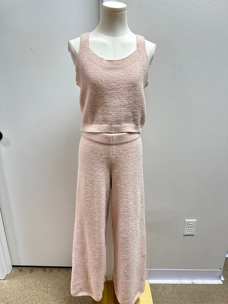 Sanctuary Blush Fuzzy Tank and Pant Set