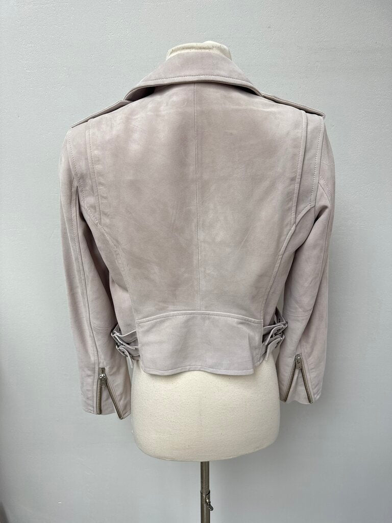 IRO Beige Lamb Leather Moto Jacket