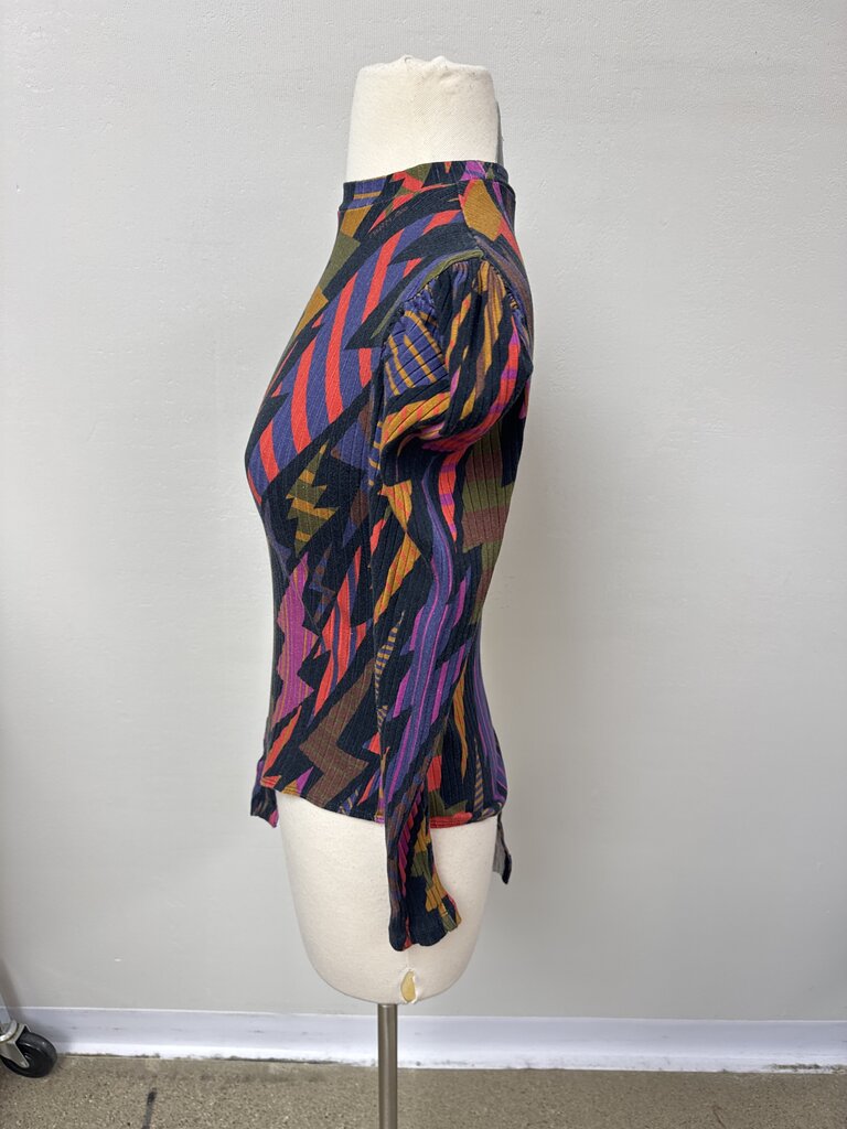 Farm Rio Black Bolt Ribbed Bodysuit