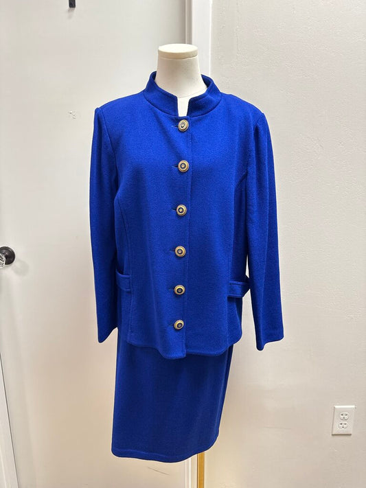 St John Cobalt Knit Skirt Suit NWT