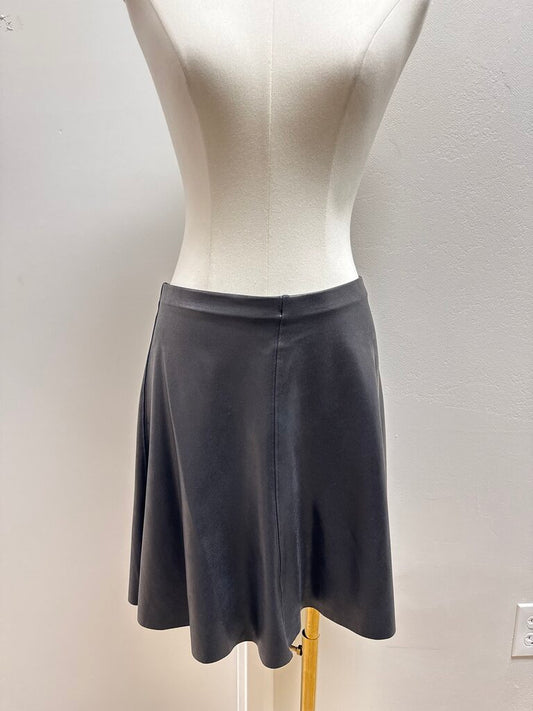 Spanx Black Faux Leather Mini Skater Skirt