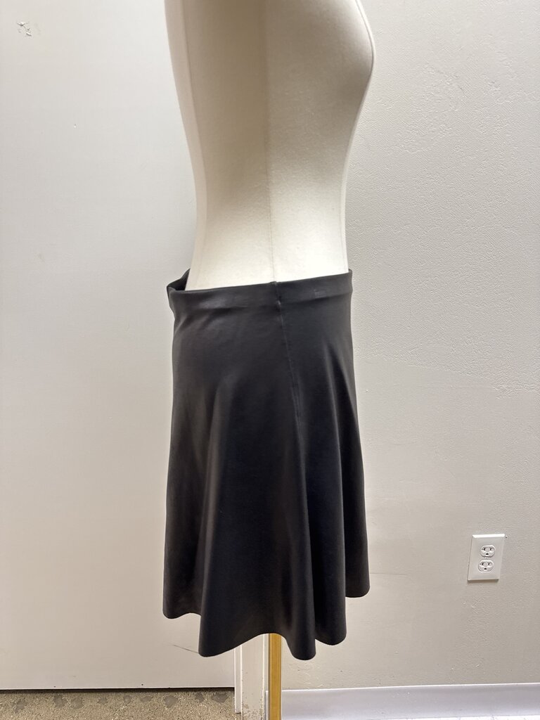 Spanx Black Faux Leather Mini Skater Skirt