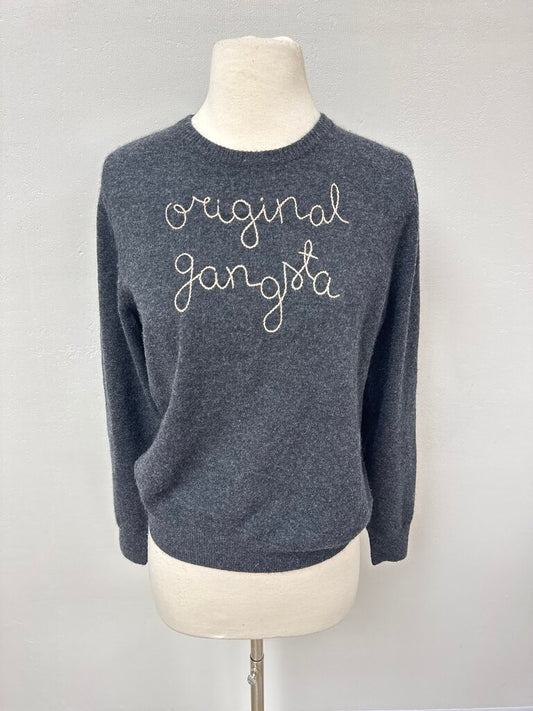 Lingua Franca Grey Graphic Sweater
