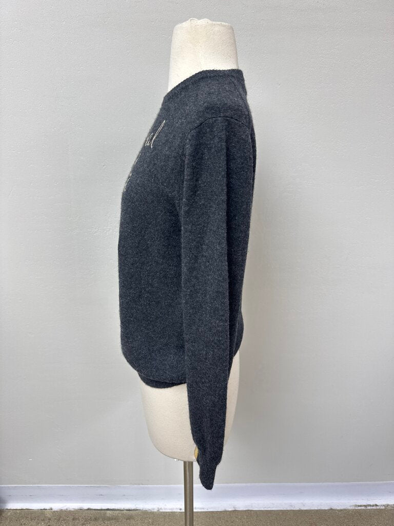 Lingua Franca Grey Graphic Sweater