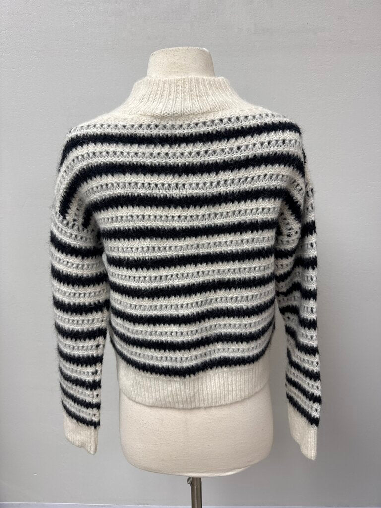 AllSaints Black and White Striped Sweater