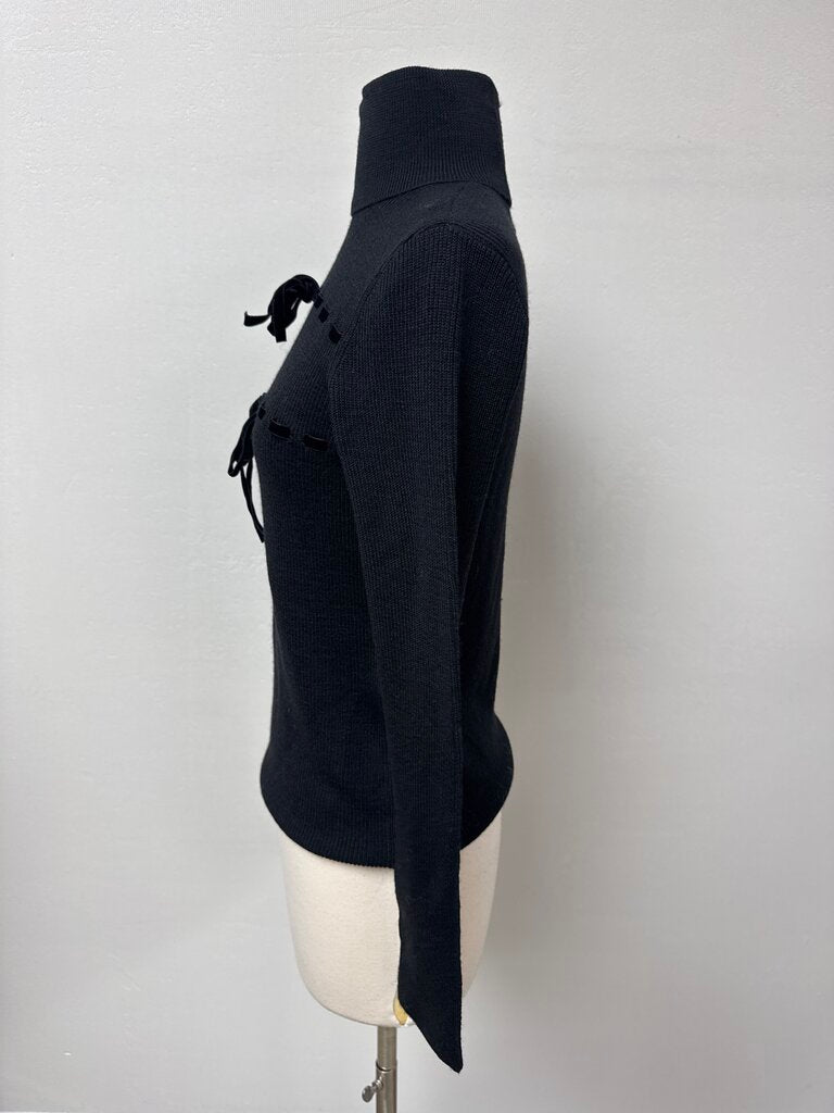 Red Valentino Black Velvet Ribbon Sweater