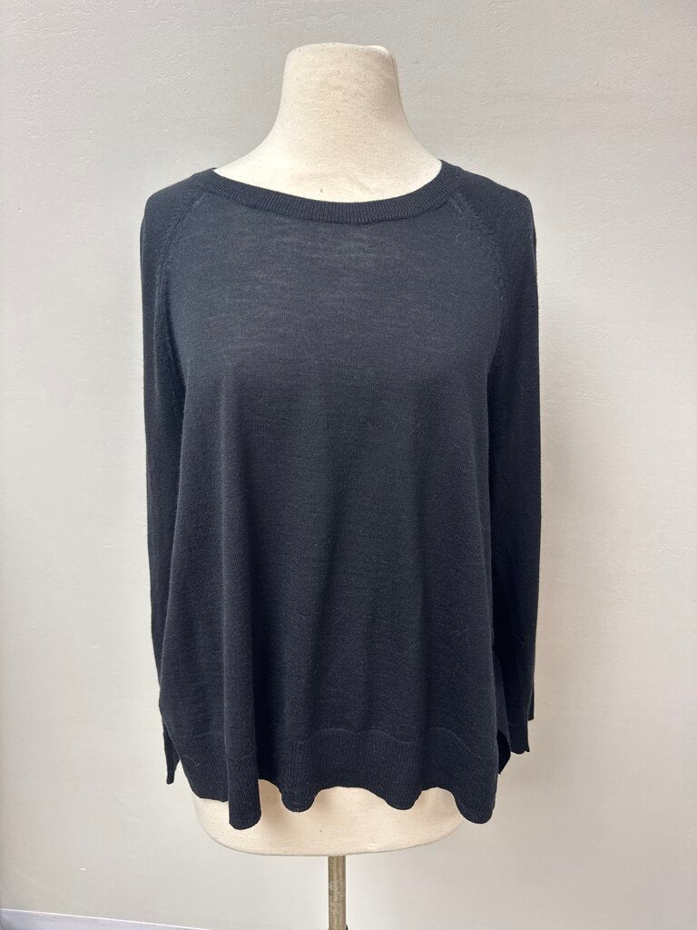 Eileen Fisher Black Wool Crewneck