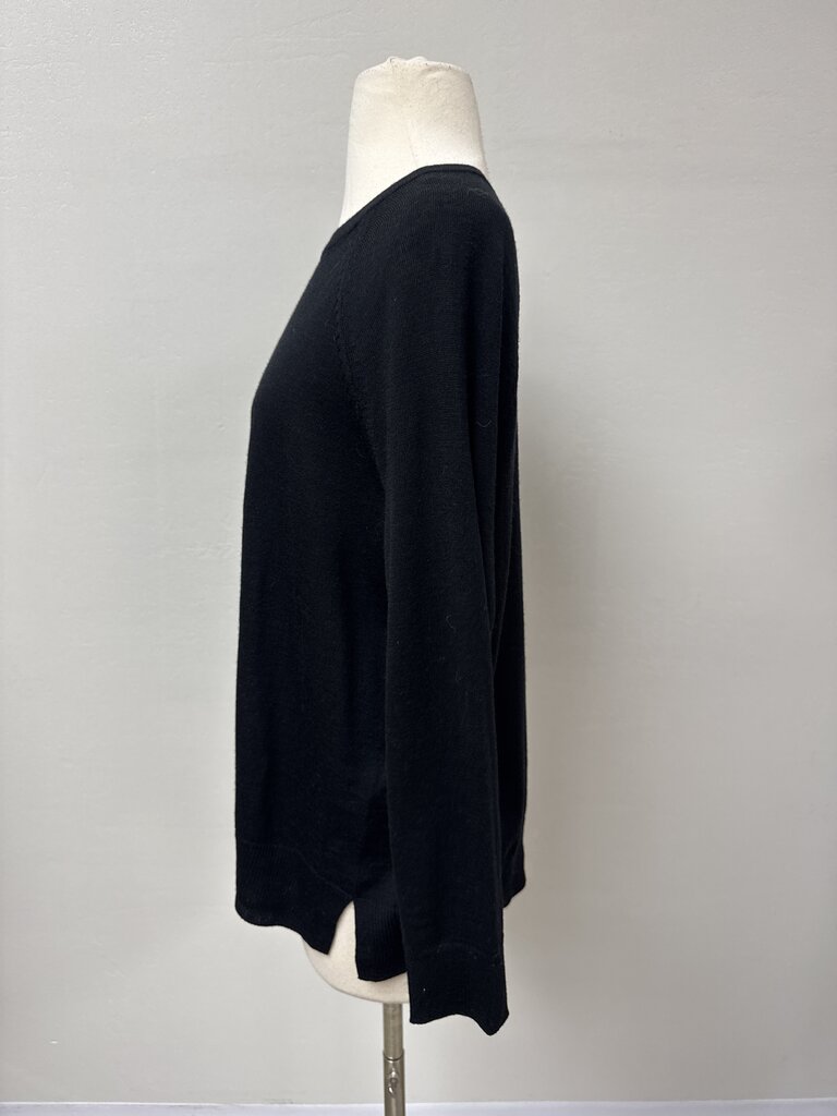 Eileen Fisher Black Wool Crewneck