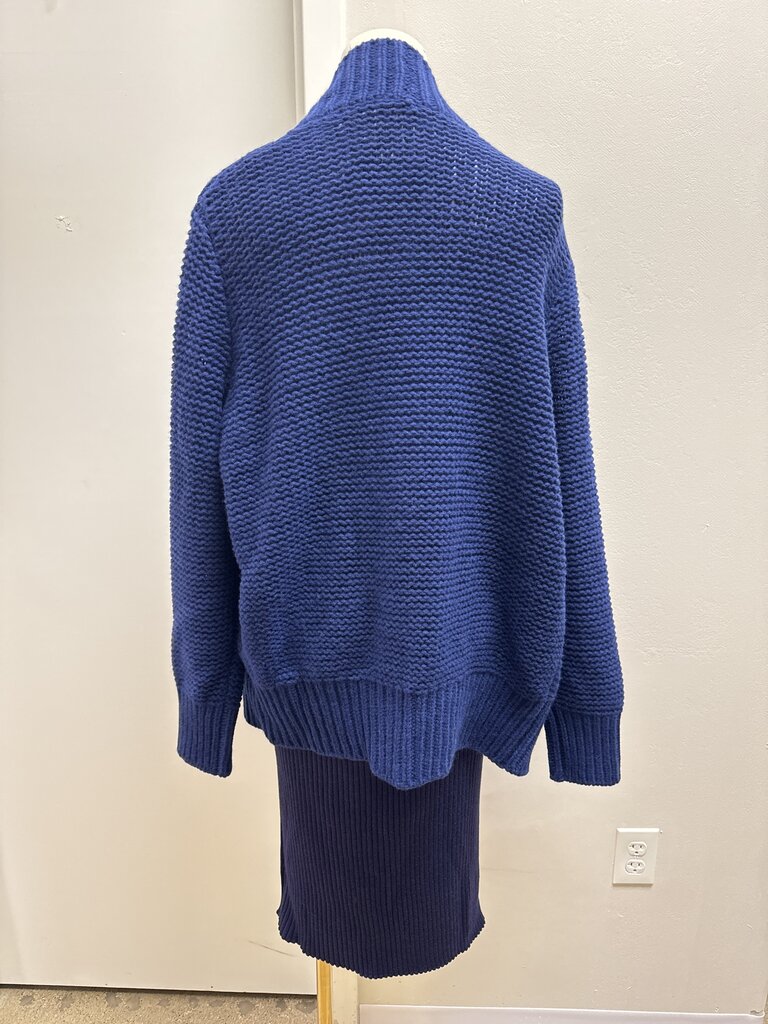 Luisa Spagnoli Blue Knit Cardigan and Skirt Set