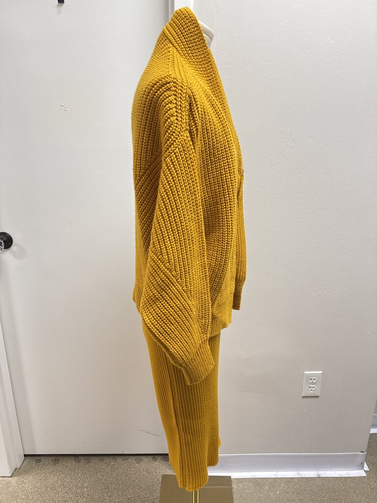 Luisa Spagnoli Mustard Knit Cardigan and Skirt Set