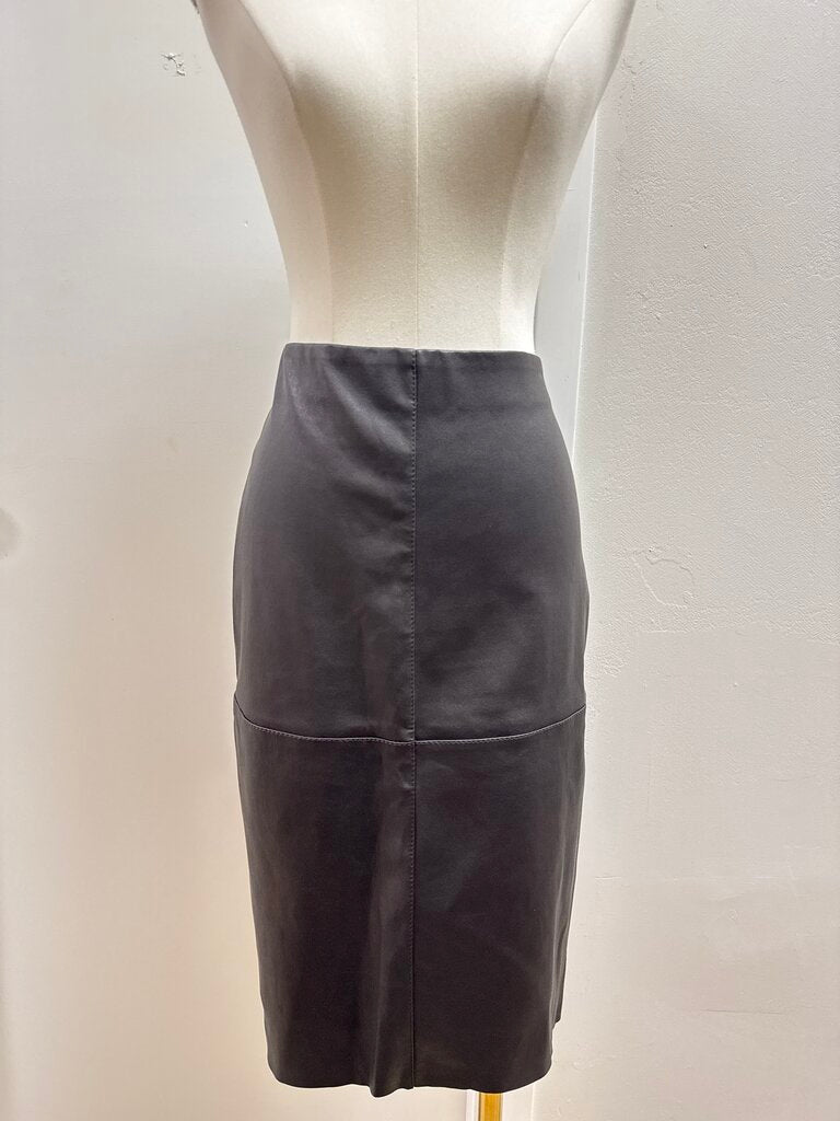 Max Mara Brown Faux Leather Skirt