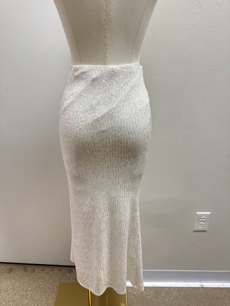 Endless Rose White Sequin Maxi Skirt NWT