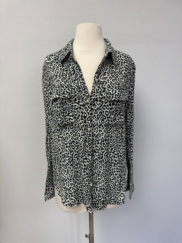 Something Navy Animal Print Blouse