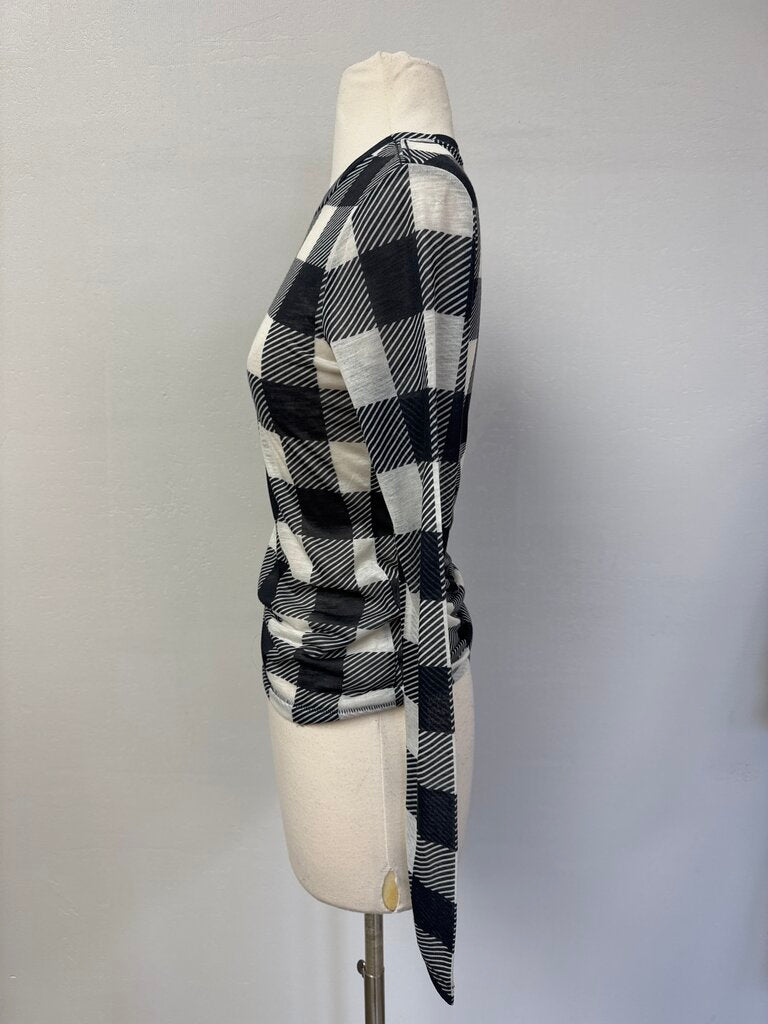 rag & bone Black and White Plaid Tissue Tee