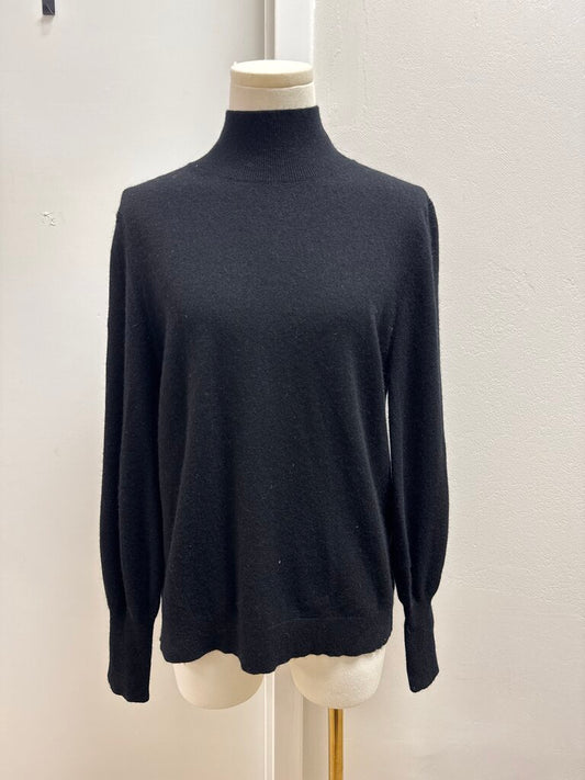 Kilte Black Cashmere Mock Neck Sweater