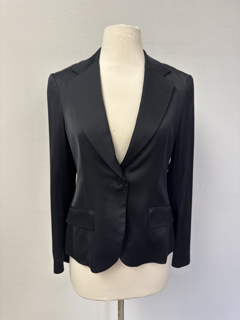 Theory Black Sateen Blazer