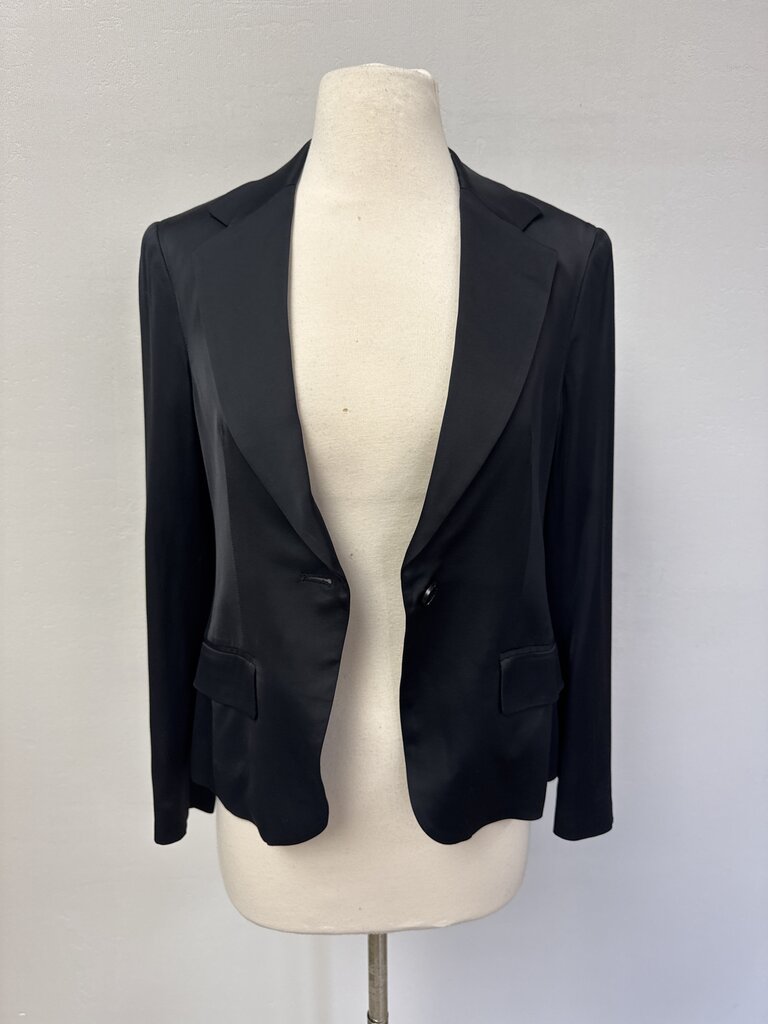 Theory Black Sateen Blazer