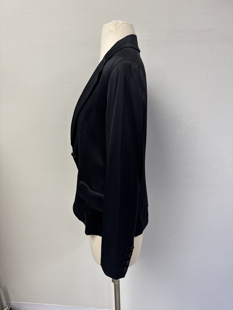 Theory Black Sateen Blazer