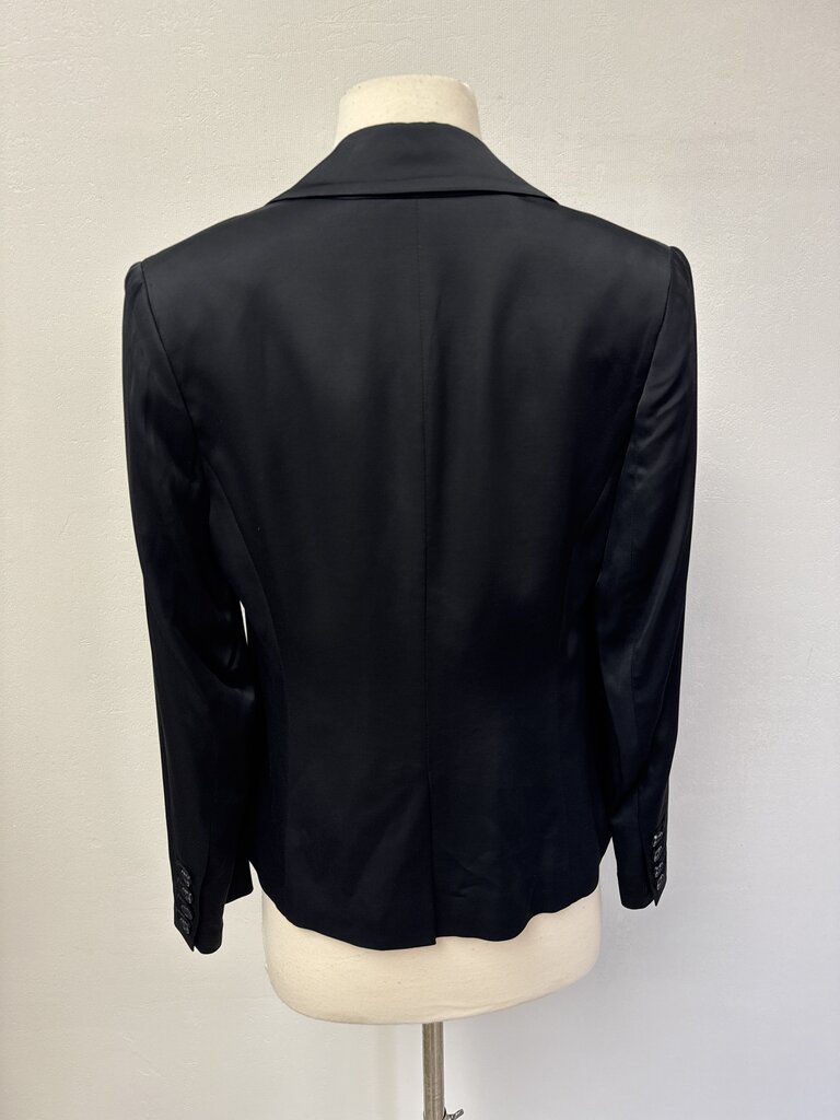 Theory Black Sateen Blazer