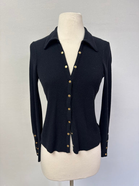 Nation LTD Black Ribbed Polo
