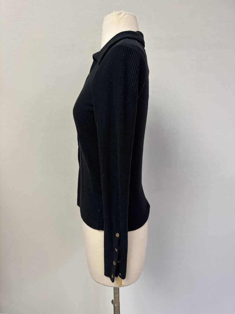 Nation LTD Black Ribbed Polo