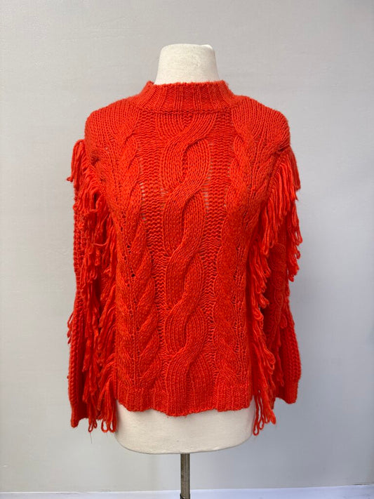 525 Orange Cable Knit Sweater