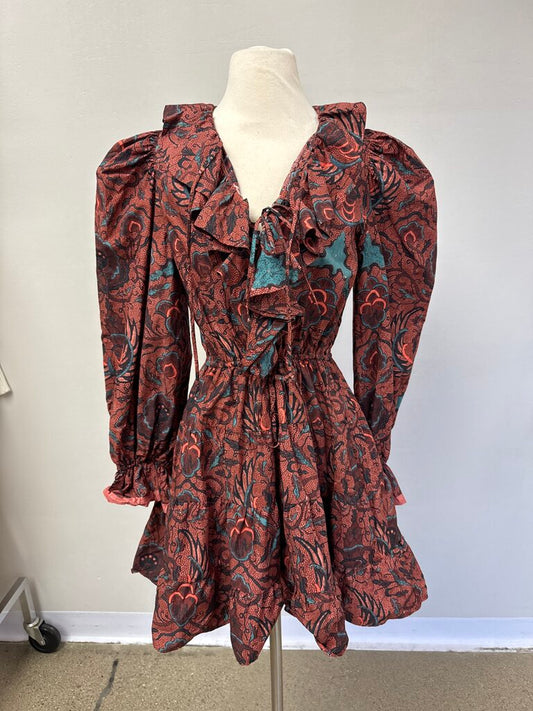 Ulla Johnson Maroon Floral Dress