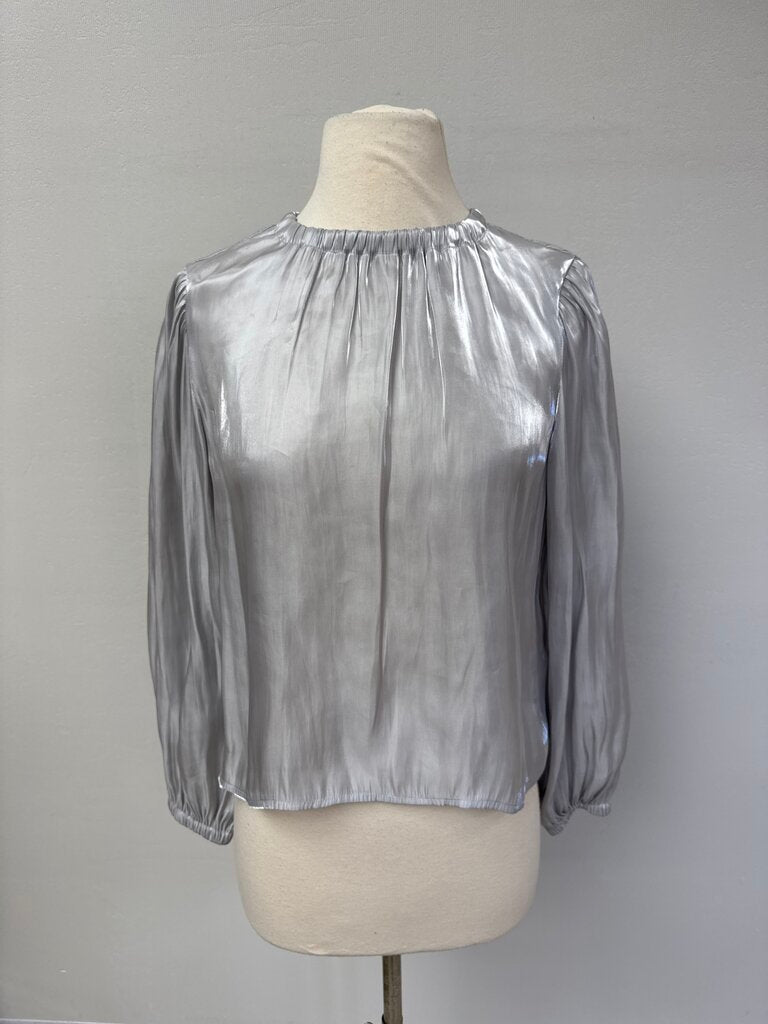 Bella Dahl Silver Pleated Top