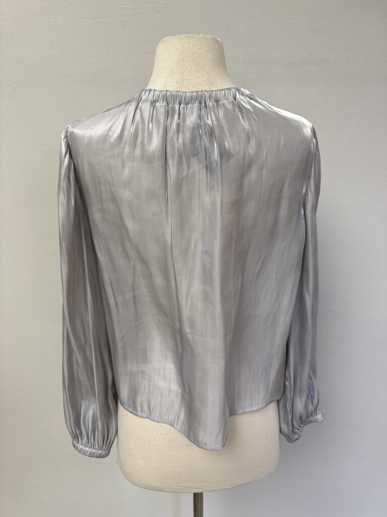 Bella Dahl Silver Pleated Top