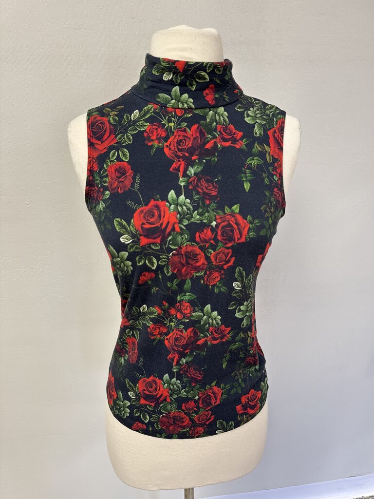 L'Agence Black Floral Sleeveless Top