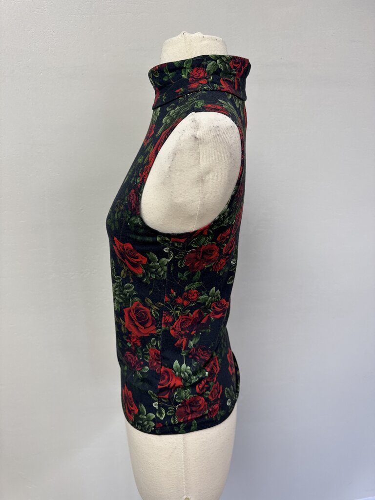 L'Agence Black Floral Sleeveless Top