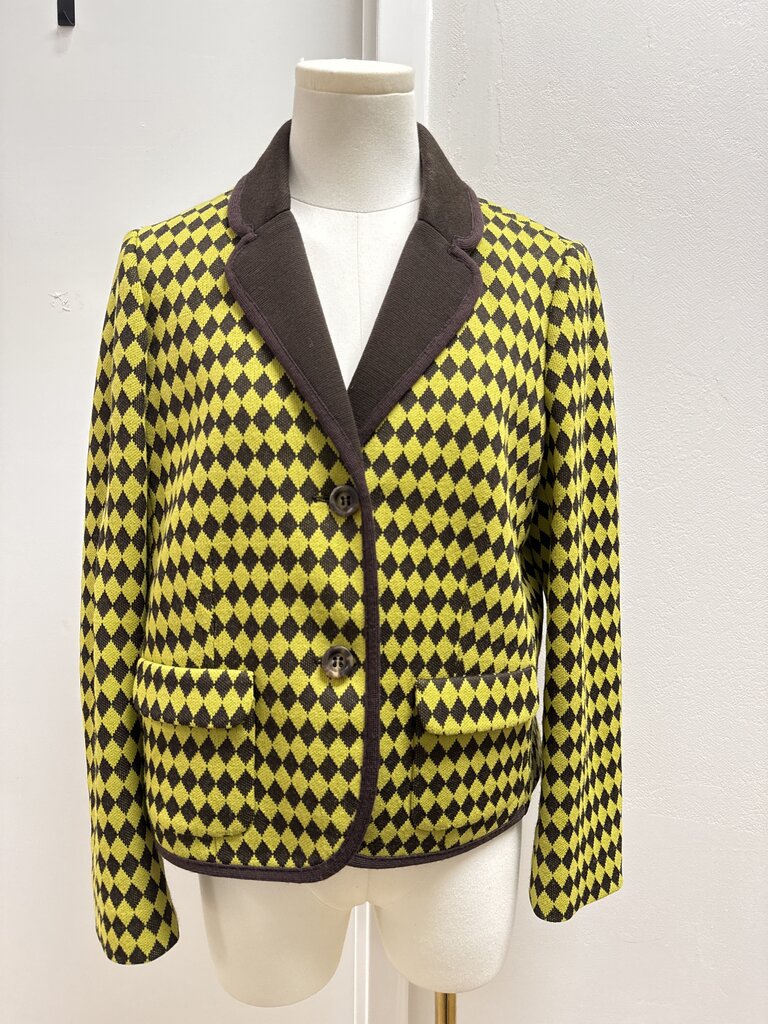 M Missoni Chartreuse and Brown Knit Jacket