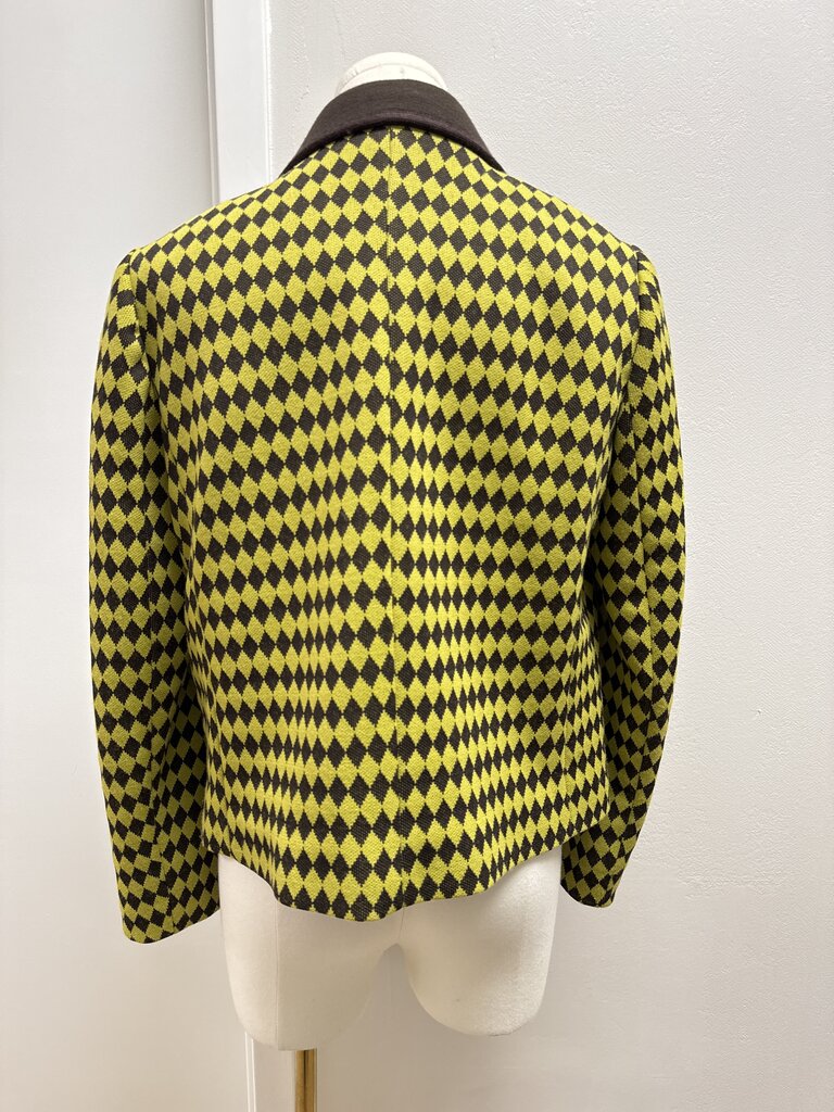 M Missoni Chartreuse and Brown Knit Jacket