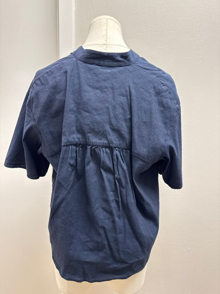 Vince Navy Cotton Blouse