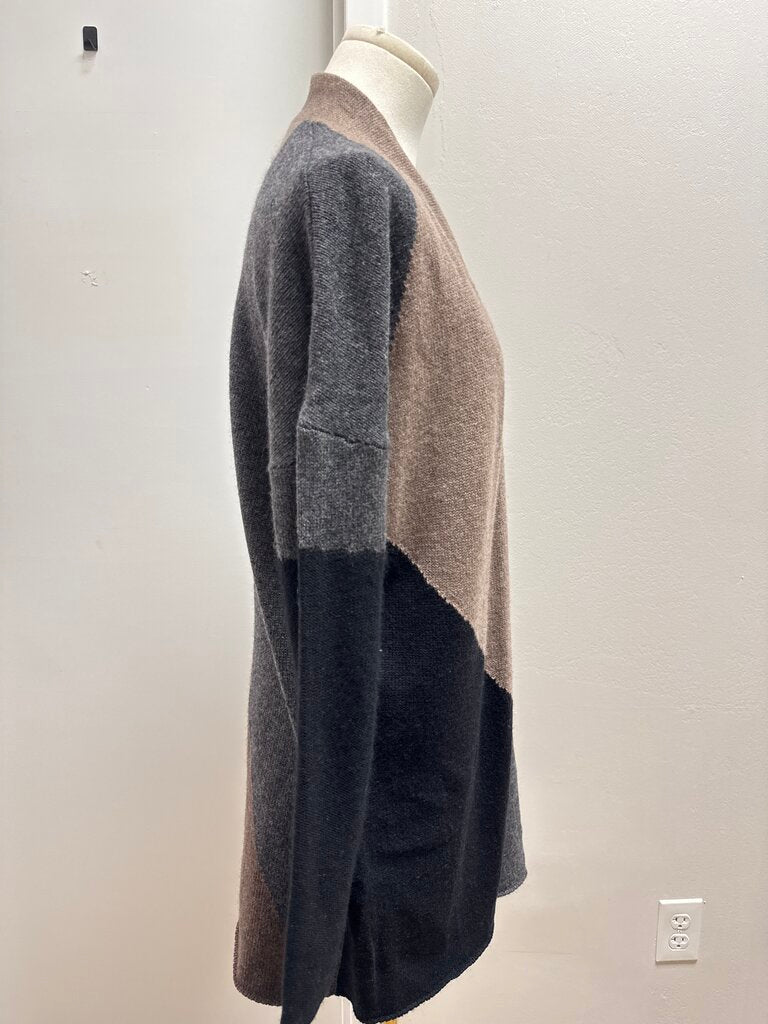 Kinross Brown and Grey Multi Cashmere Cardigan