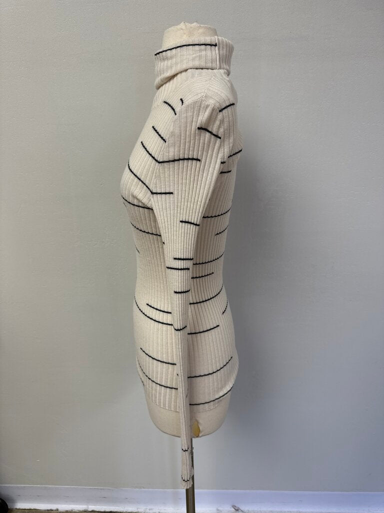 Nude Ivory and Black Turtleneck