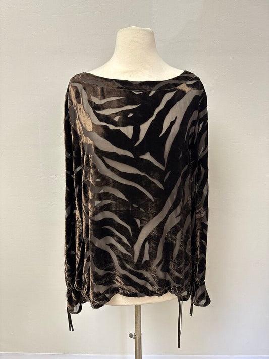 Escape Brown Burn Out Velvet Top