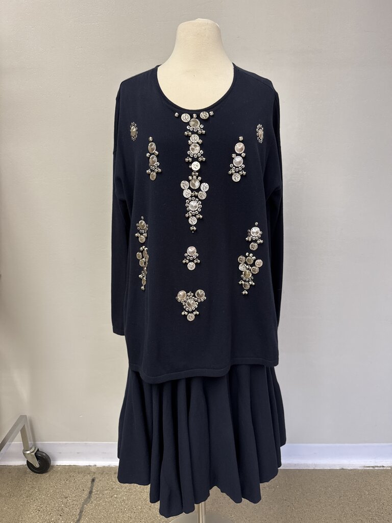 Altuzarra Navy Silver Beaded Dress
