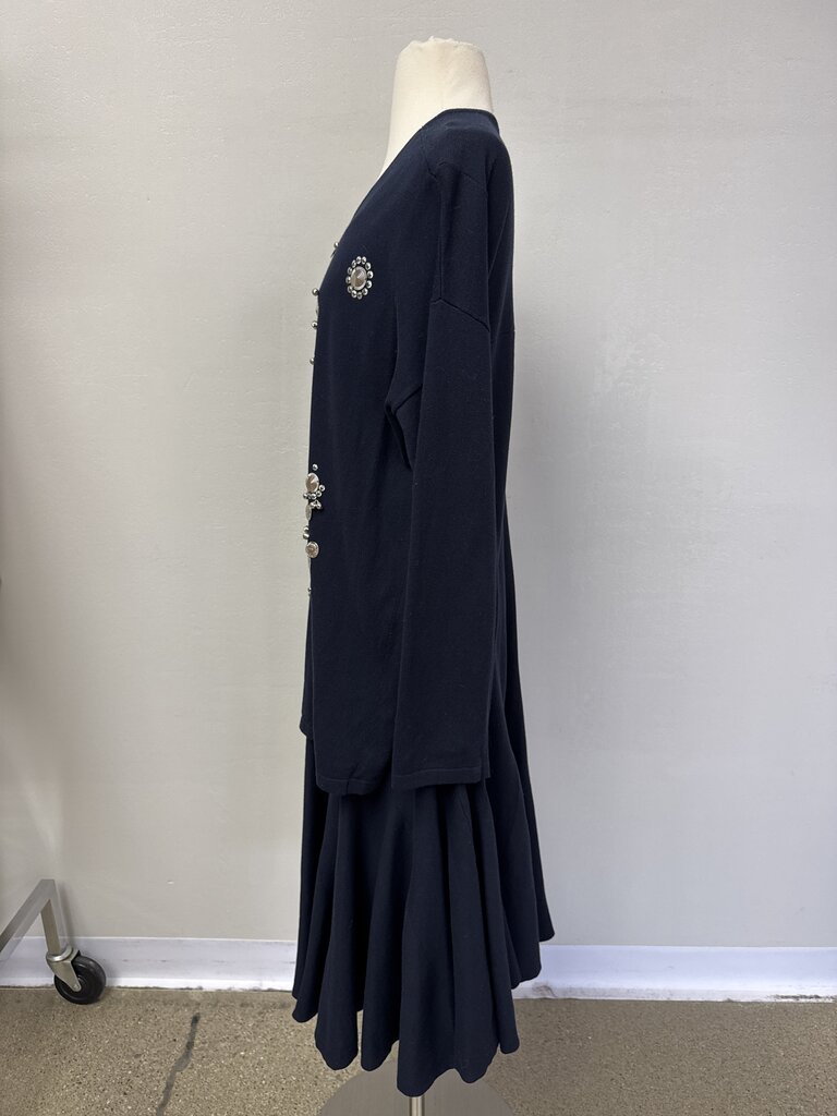 Altuzarra Navy Silver Beaded Dress