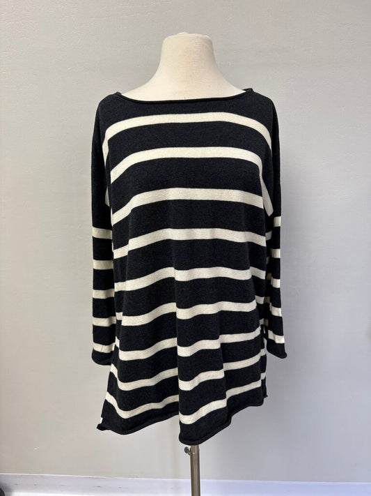 Eileen Fisher Black and White Striped Sweater