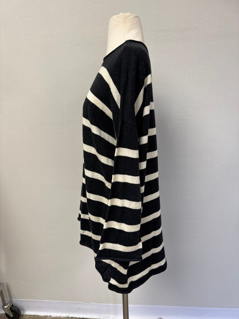 Eileen Fisher Black and White Striped Sweater