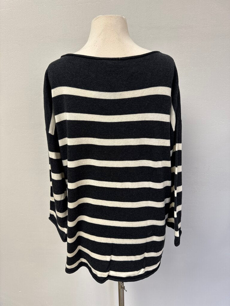 Eileen Fisher Black and White Striped Sweater