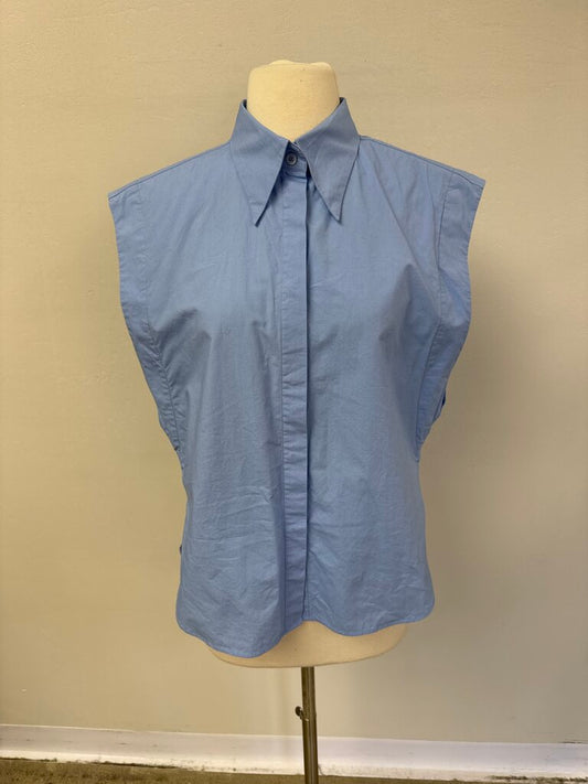 Isabel Marant French Blue Cut Off Button Up