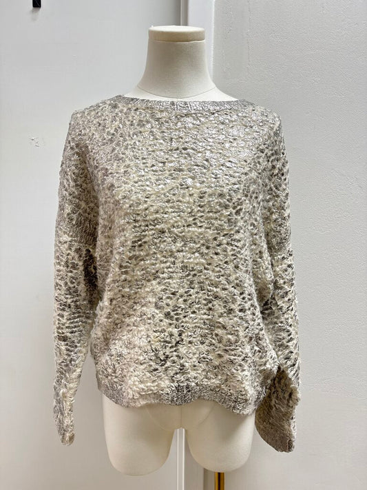 Avant Toi Silver Foil Cashmere Sweater