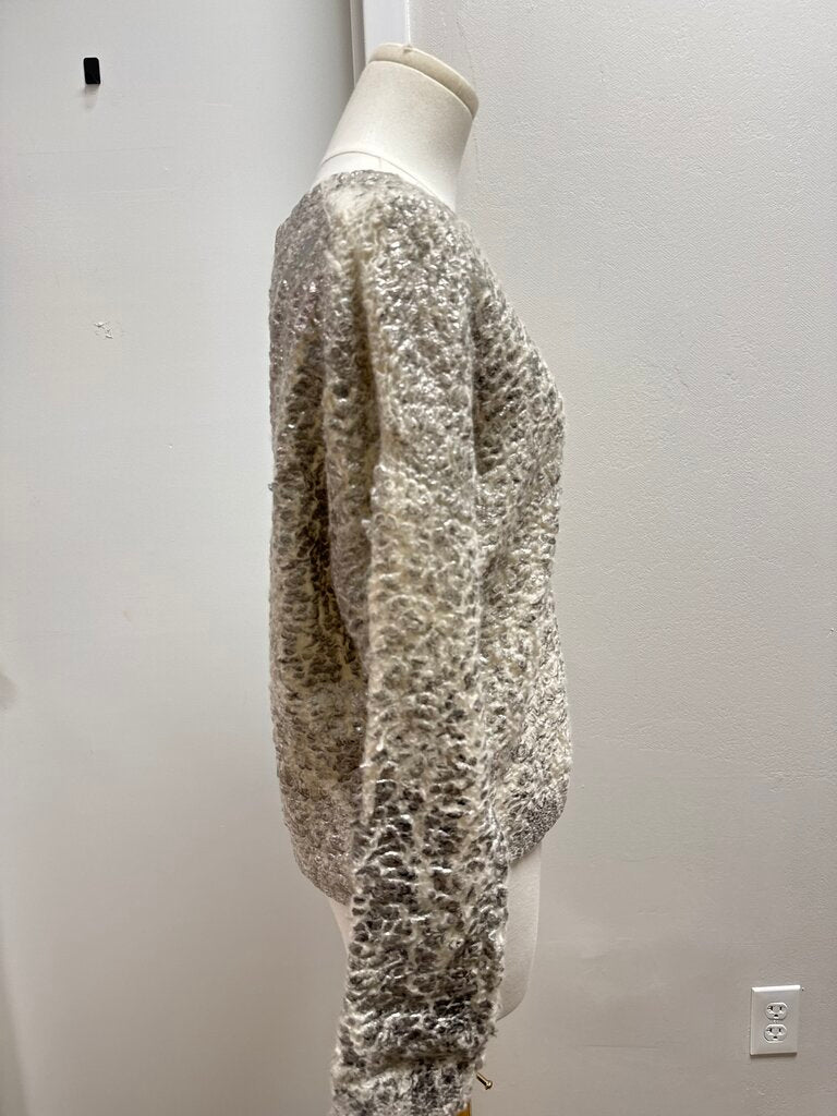 Avant Toi Silver Foil Cashmere Sweater